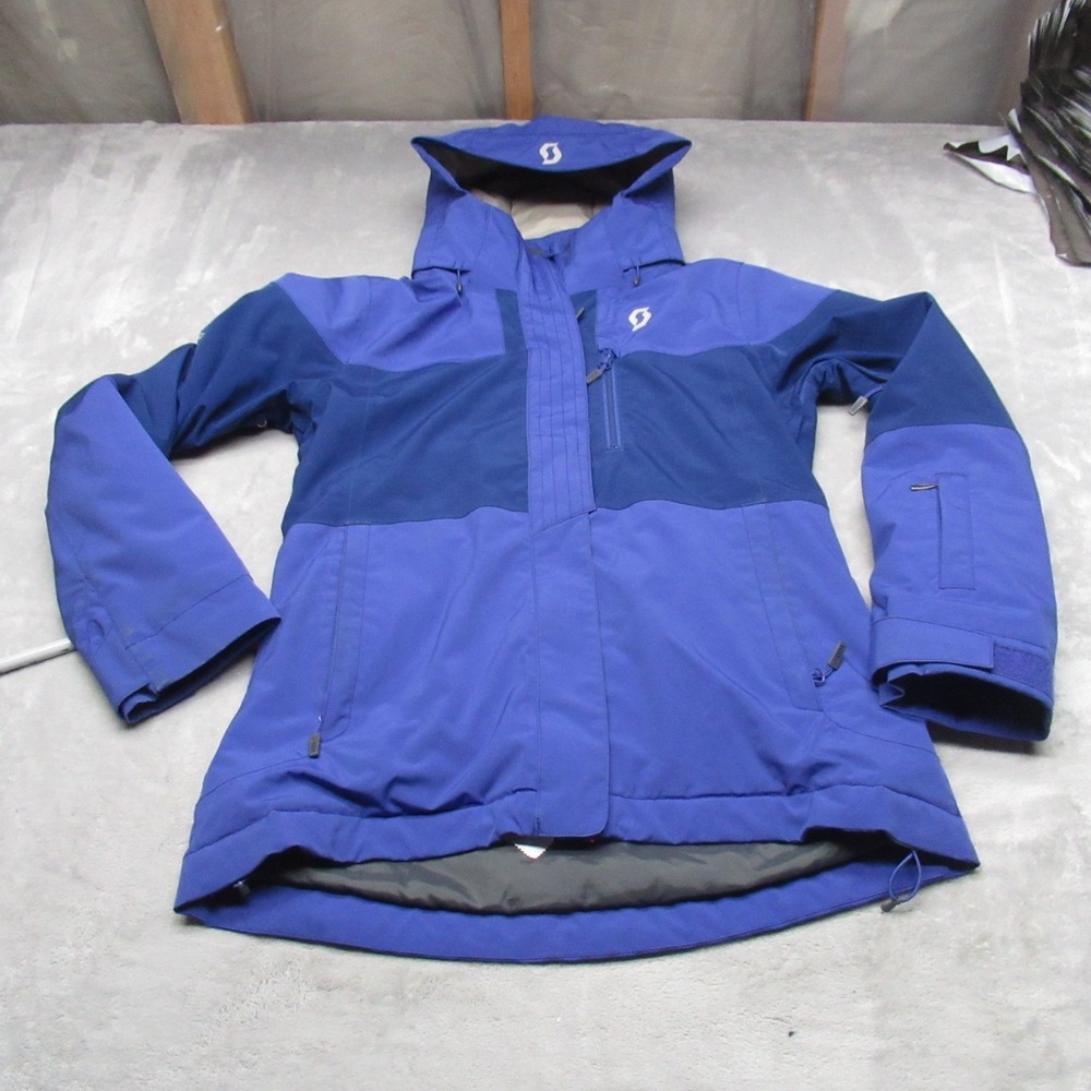 Scott Jacket Women Small Blue Ultimate Dryo 30 Waterproof Hooded Ski Snow Winter
